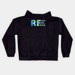 Recycle Reuse Renew Rethink For Earth Day Recycling 2023 Kids Hoodie